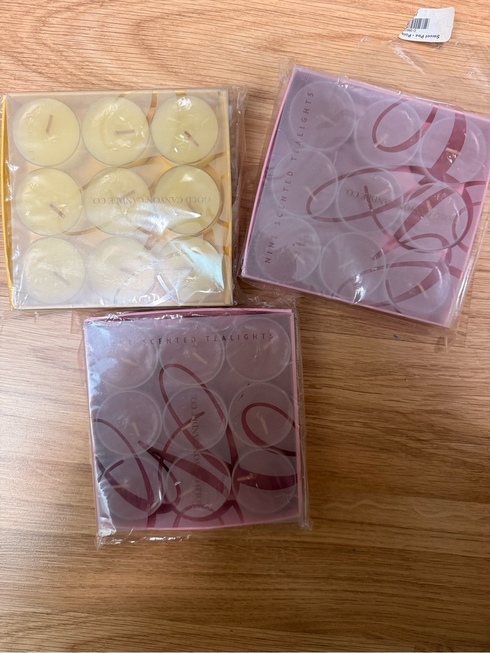 Tea lights, 6 in each pack.